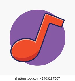 Colorful Music Note Cartoon Icon symbol, and vector, Can be used for web, print, and mobile