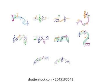 Colorful Music Note Element Set 