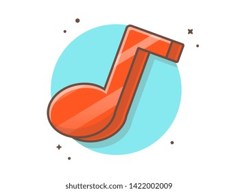 Colorful Music Note Icon Vector Illustration. Musical Music Notes, Song, Melody and Tune. Flat Cartoon Style Suitable for Web Landing Page,  Banner, Flyer, Sticker, Wallpaper, Card, Background