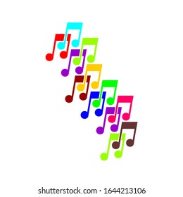 colorful music note icon vector design illustration
