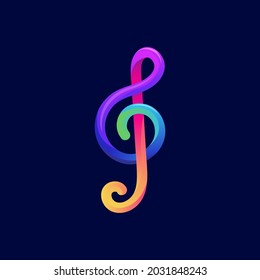 Colorful Music Note Symbol Logo Design Vector