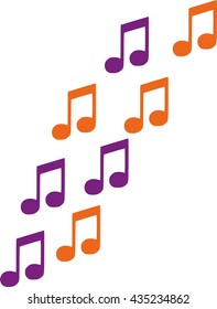 Colorful music notes