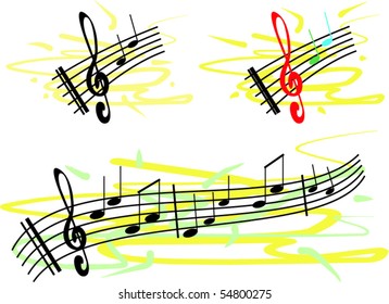 Colorful music notes
