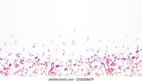 Colorful music notes background