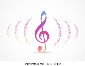 Colorful music notes background