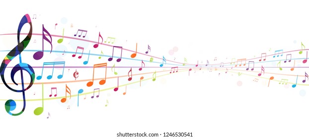 Abstract Marine Background Notes Treble Clef Stock Vector (Royalty Free ...