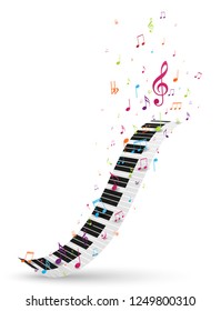 Colorful music notes background