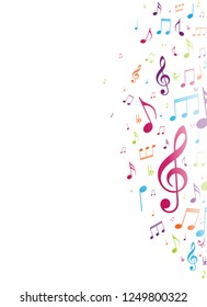 Colorful music notes background