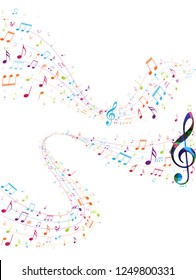 Colorful music notes background