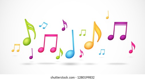 Colorful music notes background