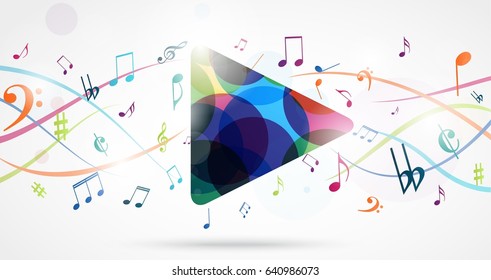 Colorful music notes background