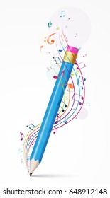 Colorful music notes background