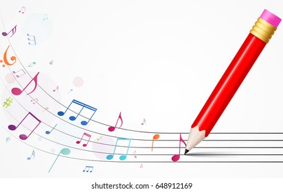 Colorful music notes background