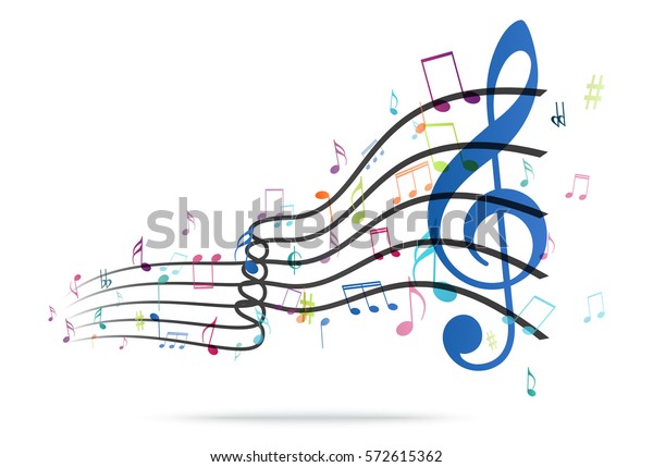 Colorful Music Notes Background Stock Vector (Royalty Free) 572615362 ...