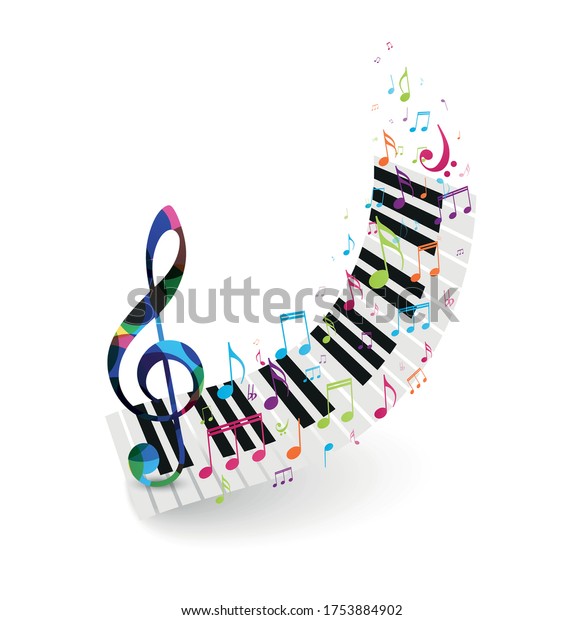 Colorful Music Notes Background Abstract Sign Stock Vector (Royalty ...