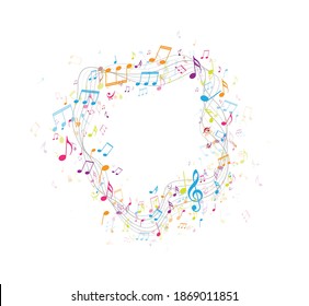 Farbige Musik, Hintergrund einzeln auf weißem Hintergrund