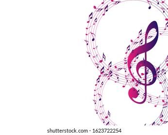 Colorful Music notes background, musical notes – stock vector
