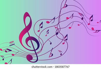 Colorful Music notes background, musical notes – stock vector
