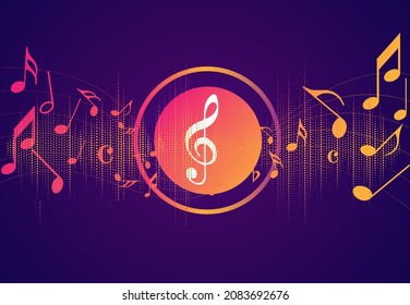 Colorful Music notes background, musical notes – stock vector
