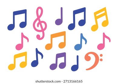 Notas de música coloridas colecciones de Paquete