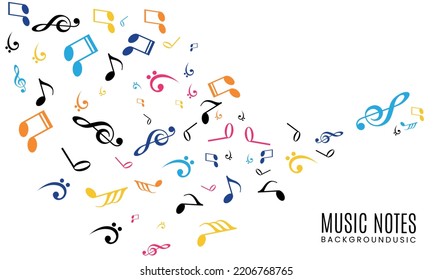 colorful music notes royalty vector background. colorful music notes vector background