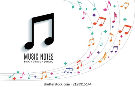 
colorful music notes stock vector. colorful music note with grunge background vector