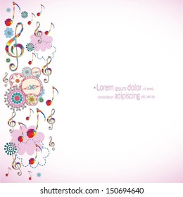Colorful music notes theme 
