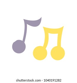 colorful music notes tone with sound rhythm