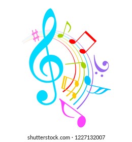 Set Colorful Musical Notes Illustration Vector Stock Vector (Royalty ...