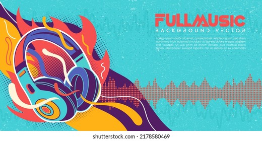 Colorful music podcast background illustration with sound bar