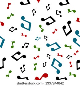 Colorful music seamless pattern background vector illustration for your design. Vector seamless pattern musical notes - Vector
