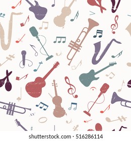 Colorful music seamless pattern vector Illustration