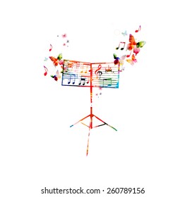 Colorful music stand with butterflies