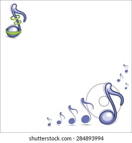 Colorful music white background