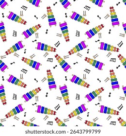 Design de padrão de instrumento musical colorido
