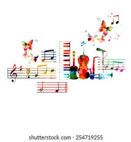 Diseño de instrumentos musicales coloridos