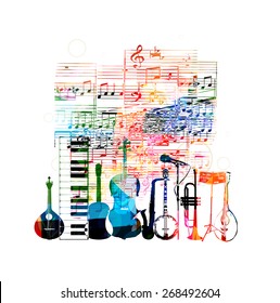 Colorful musical instruments design