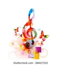 Colorful musical note background