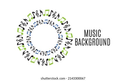 notas musicales coloridas forma vectorial de arte. plantilla de notas musicales