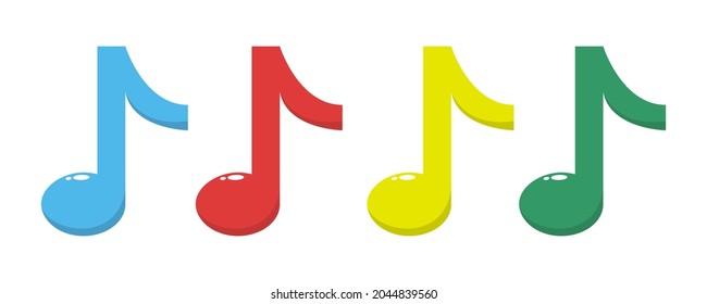 colorful musical notes icon with white background.