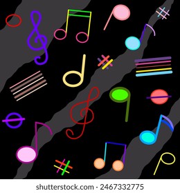colorful musical notes Ready to sing