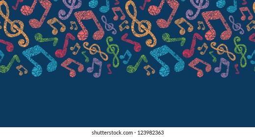 Colorful musical notes seamless pattern background
