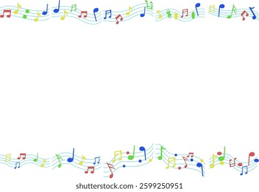 Colorful Musical Notes Vector Illustration 
