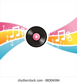 colorful musical vinyl record background