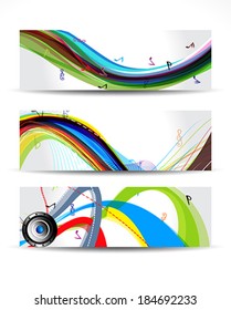 Colorful Musical Wave Banner Vector illustration 