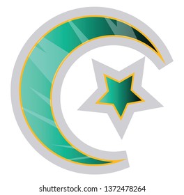 Colorful Muslim symbol of religion vector illustration on a white background