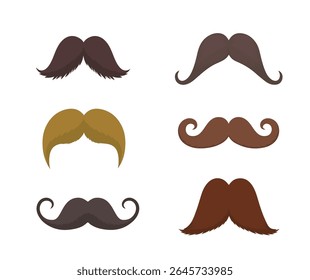 Vetor de bigode colorido define vários estilos e formas