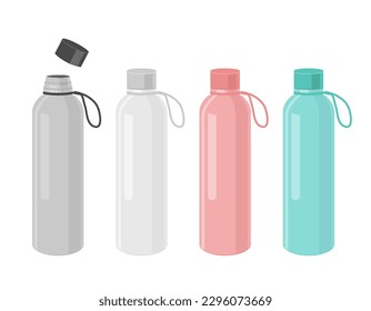 Colorful My Bottle Illustration Set Vector Illustration