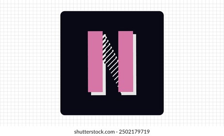 Colorful N Letter Vector Logo, Stylish Gradient Lines Logo Sign N Letter, N Character Logo Symbol