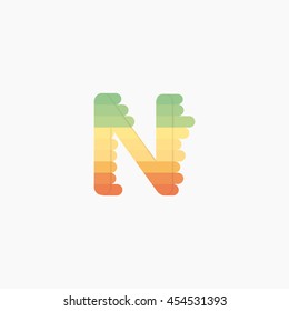 Colorful n Letters, vector design template elements for design